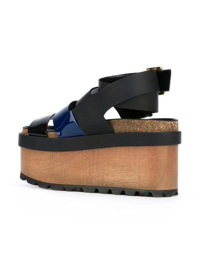 Shop Sacai Patent Flatform Sandals