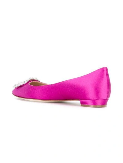 Shop Manolo Blahnik Hangisi Ballerinas - Pink