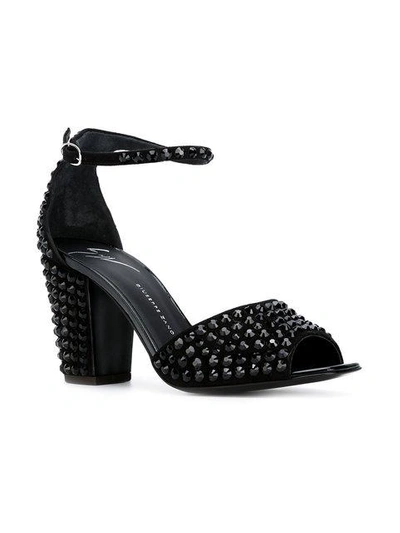 Shop Giuseppe Zanotti Design Soon Disco Crystal Sandals - Black
