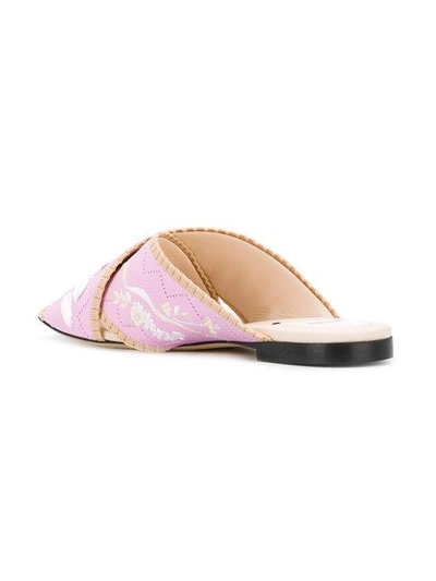 Shop Fendi Flat Sandals In Pink