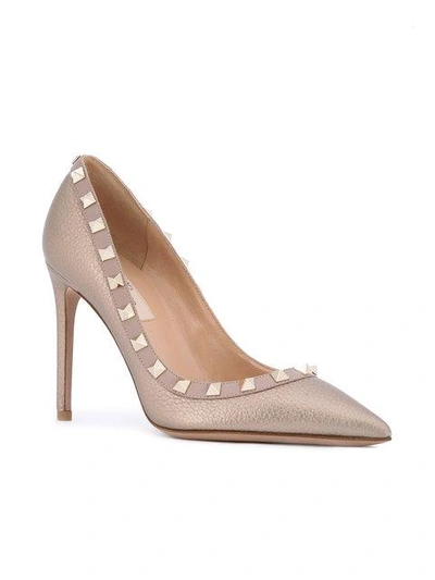 Shop Valentino Garavani Rockstud Pumps In Nude & Neutrals