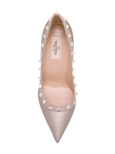 Shop Valentino Garavani Rockstud Pumps In Nude & Neutrals