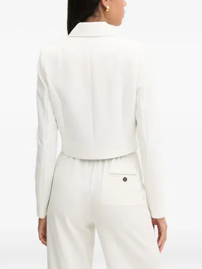 Morgan Cropped Button-up Jacket In White
