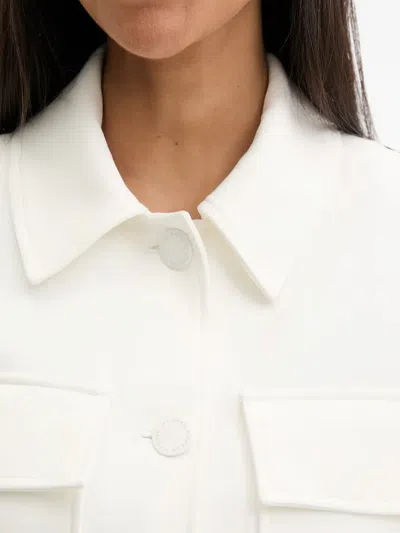 Morgan Cropped Button-up Jacket In White