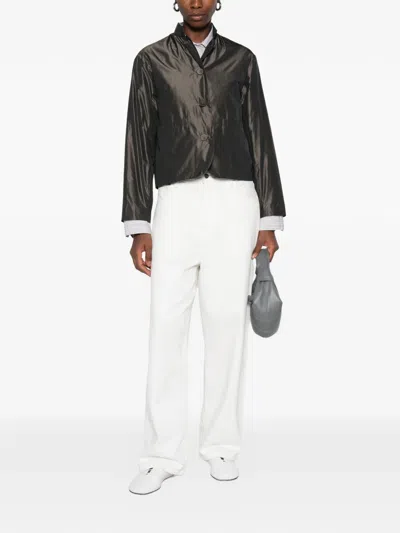 Rosso 35 High-neck Button-front Jacket In Gray
