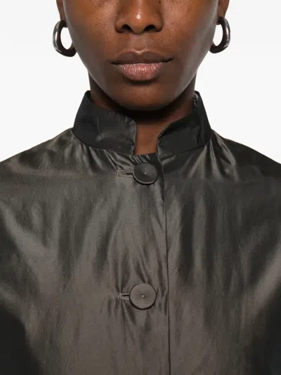Rosso 35 High-neck Button-front Jacket In Gray