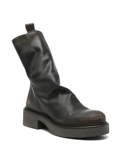 Metisse Distressed-effect Ankle Boots In Black