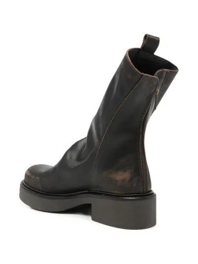 Metisse Distressed-effect Ankle Boots In Black