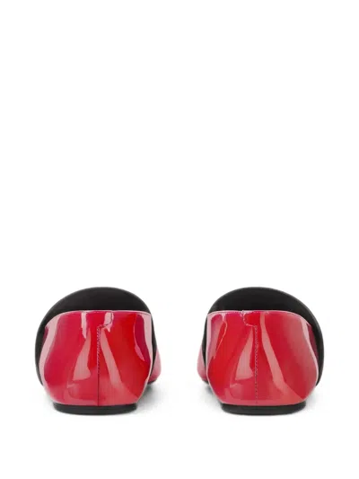 Givenchy Squared Leather Ballerinas In Red