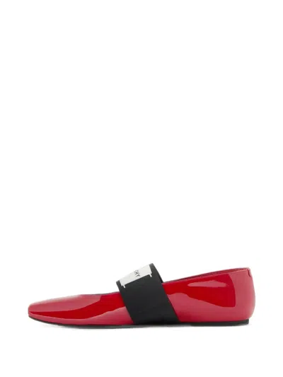 Givenchy Squared Leather Ballerinas In Red
