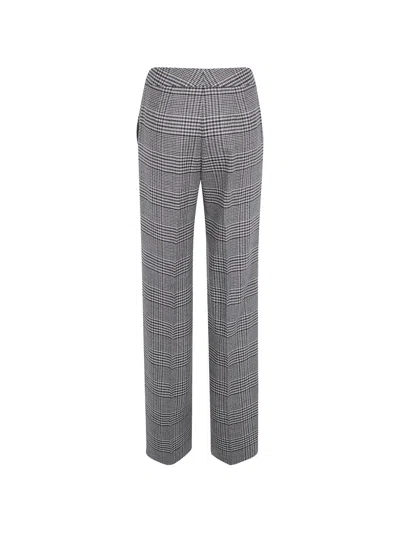 Via Masini 80 Check-patterned Rousers In Gray