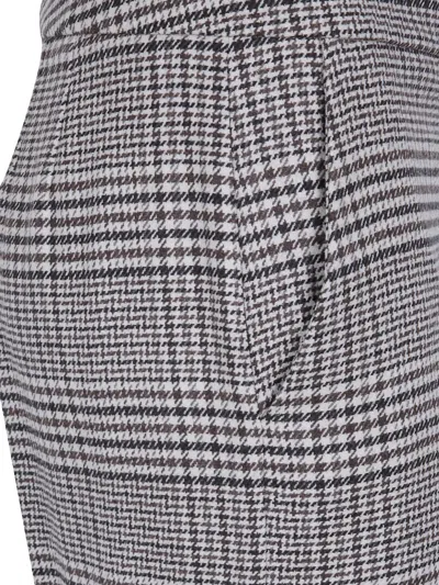 Via Masini 80 Check-patterned Rousers In Gray