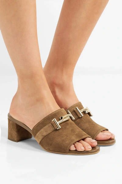 Shop Tod's Suede Mules