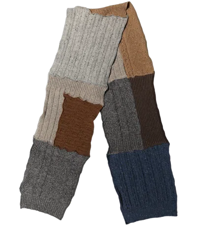 Dolce & Gabbana Patchwork Wool-blend Knit Scarf In Multicolor