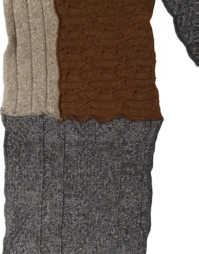 Dolce & Gabbana Patchwork Wool-blend Knit Scarf In Multicolor