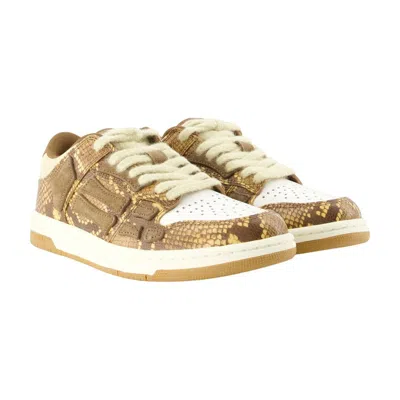 Amiri Printed Python Skel Top Low Sneakers In Brown