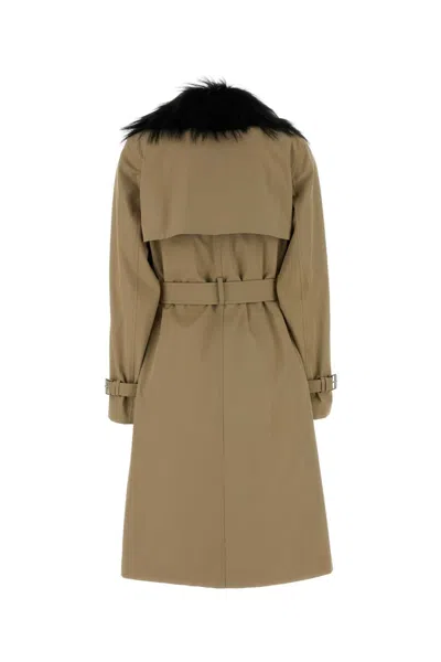 Fendi Coat In Brown