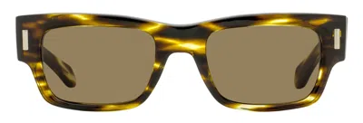 Ferragamo Sf2011s Rectangular Rivet Sunglasses In Brown