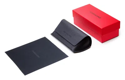 Ferragamo Sf2011s Rectangular Rivet Acetate Sunglasses In Black