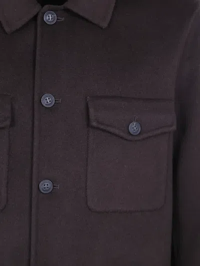 Mc2 Saint Barth Wool Single-breasted Coat In Purple