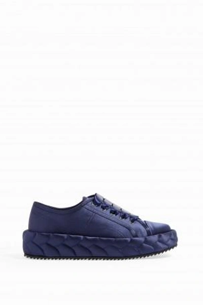 Shop Marco De Vincenzo Braided Platform Sole Satin Trainers