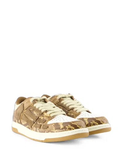 Amiri Python-printed Leather Low-top Sneakers In Multi