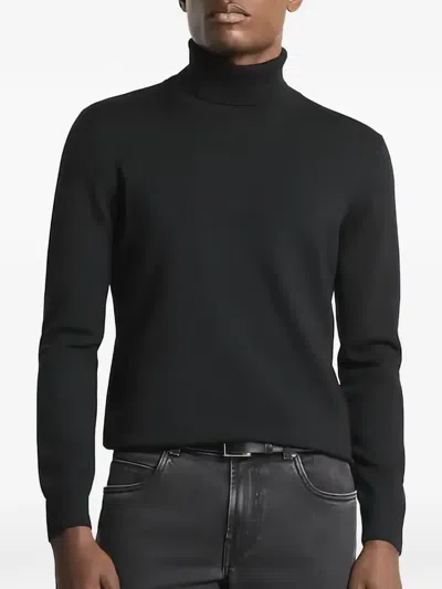 Fay Roll-neck Wool Sweater In Black