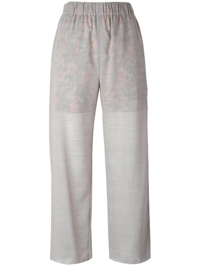 Julien David Contrast Lining Trousers - Grey