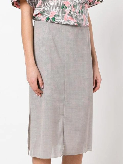 Shop Julien David Slit Skirt In Grey