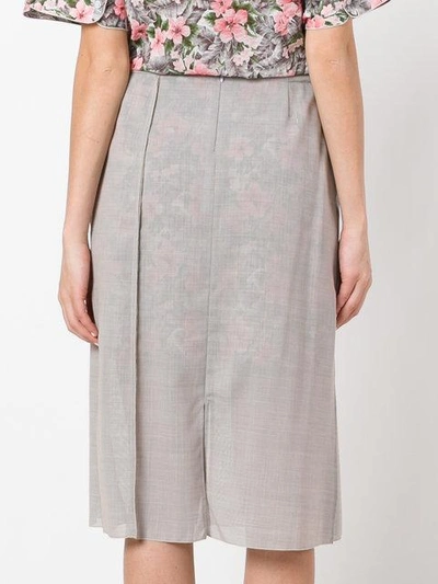 Shop Julien David Slit Skirt In Grey