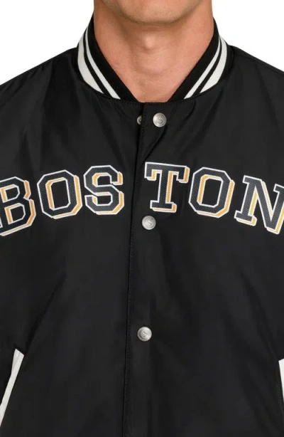 Construct Boston Bruins Varsity Jacket In Black