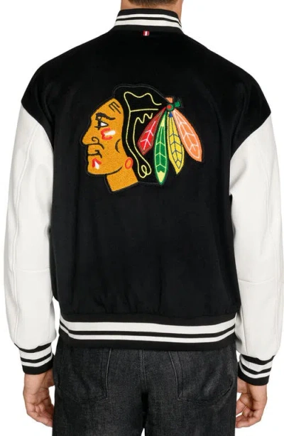 Construct Chicago Blackhawks Bomber Jacket In Black