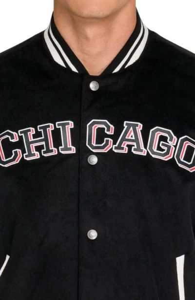 Construct Chicago Blackhawks Bomber Jacket In Black
