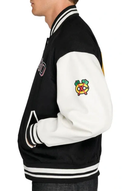 Construct Chicago Blackhawks Bomber Jacket In Black