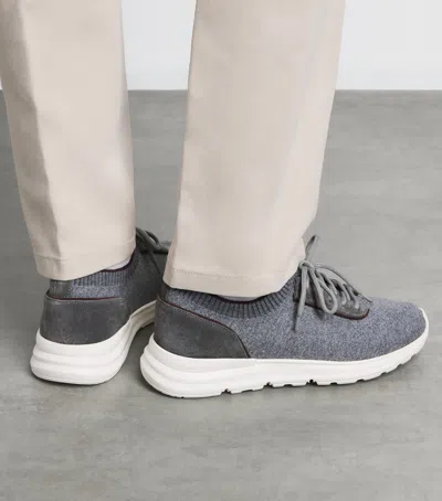 Eleventy Knitted Panel Sneakers In Multi