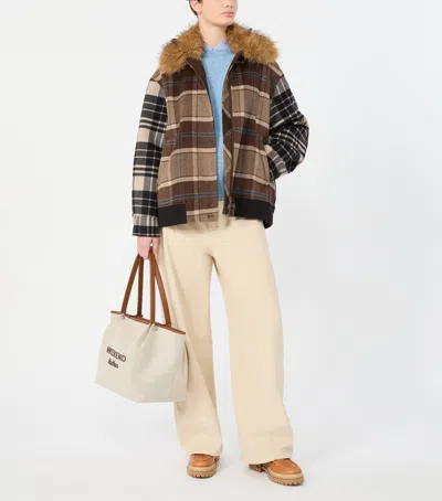 Weekend Max Mara Virgin Wool Check Jacket In Black