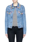 FORTE COUTURE Pompom ripped cotton denim jacket