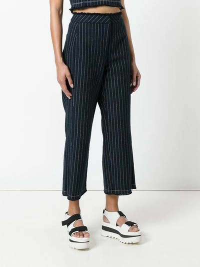 Shop Alexander Wang T Cropped Pinstriped Trousers