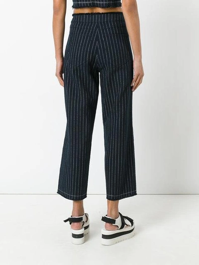 Shop Alexander Wang T Cropped Pinstriped Trousers