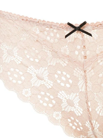Shop Fleur Du Mal Crochet Lace Briefs In Blush
