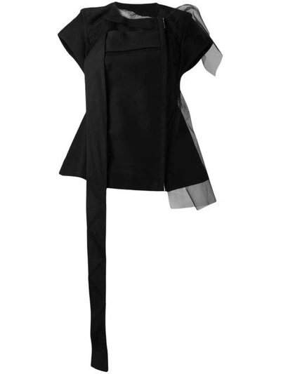 Rick Owens Net Flared Top In Black