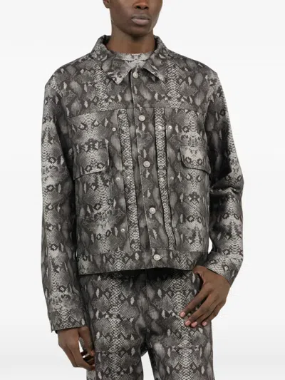 PYTHON-PRINT DENIM JACKET