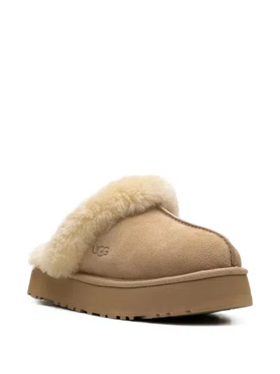 Ugg Disquette Shearling Platform Mules In Multi