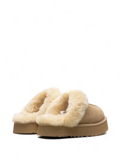 Ugg Disquette Shearling Platform Mules In Multi