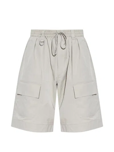 Y-3 Cargo Drawstring Shorts In Silver