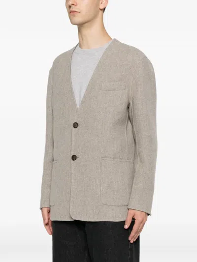 Eleventy Herringbone-pattern Jacket In Neutral