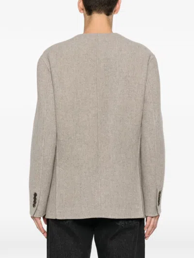 Eleventy Herringbone-pattern Jacket In Neutral
