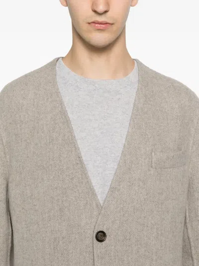 Eleventy Herringbone-pattern Jacket In Neutral