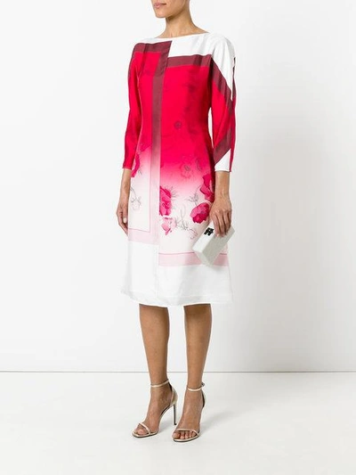Shop Ferragamo Mid-length Angular Floral Dress