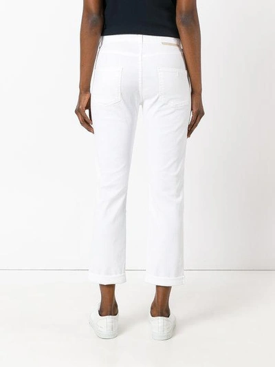 Shop Stella Mccartney Skinny Boyfriend Embroidered Palm Jeans - White